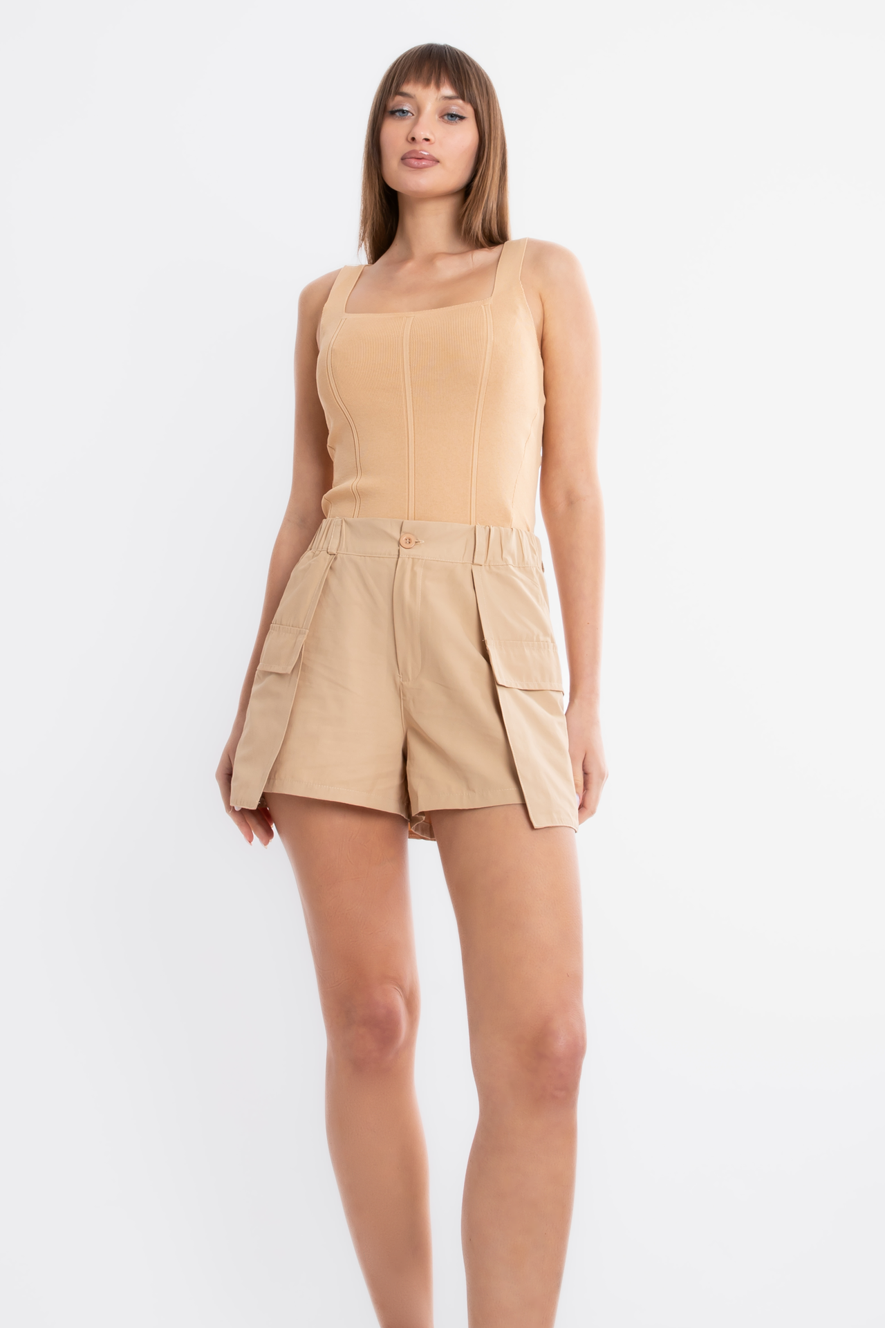 Mid Rise Pocket Cargo Shorts