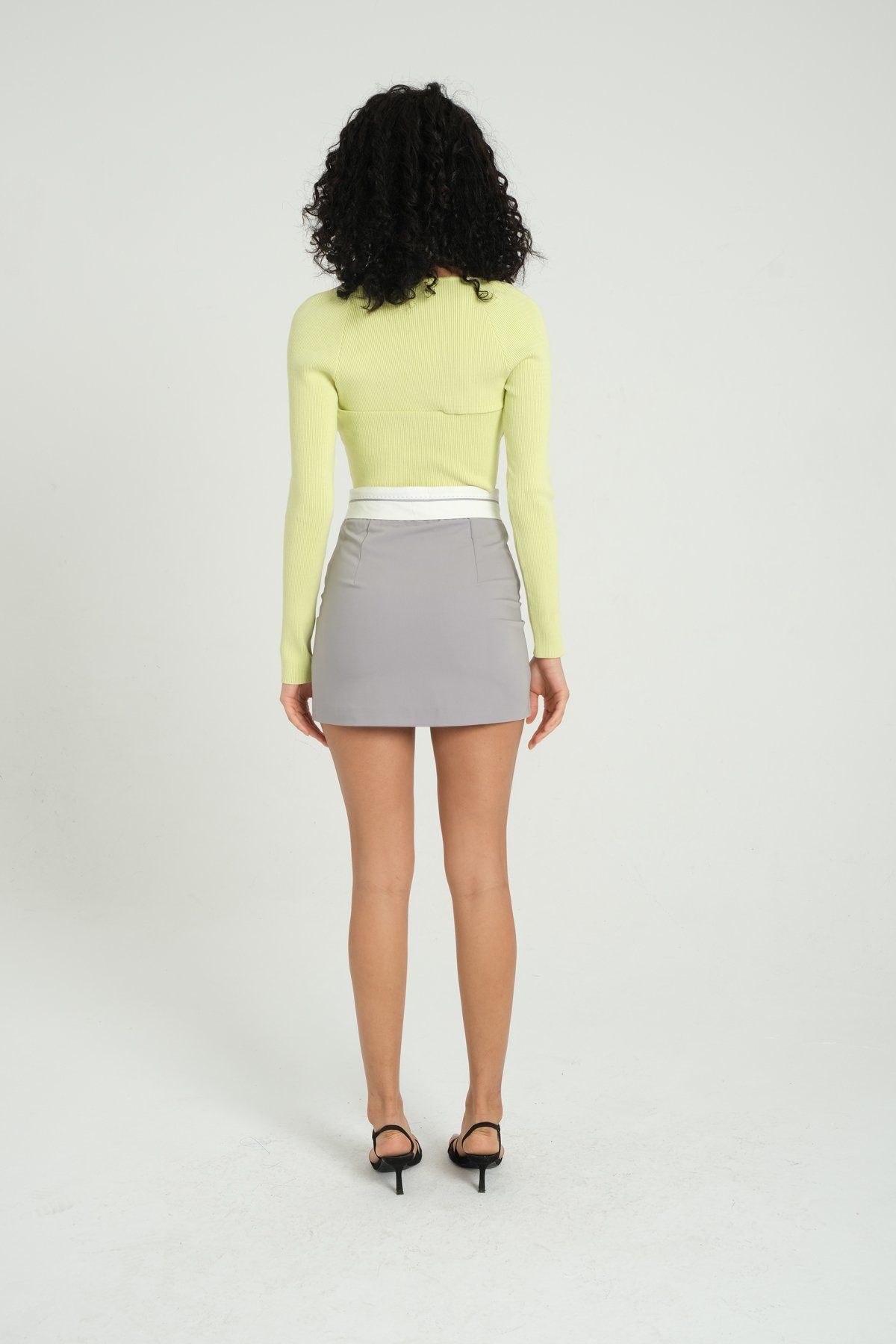 High Waist Mini Skirt with a Folded Belt