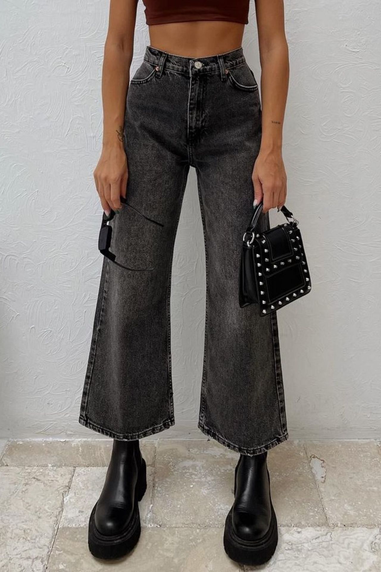 High Waist Cropped Jeans