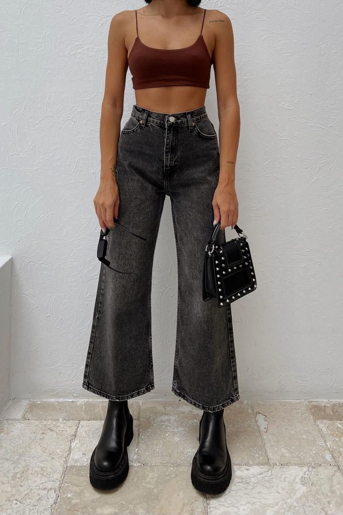 High Waist Cropped Jeans