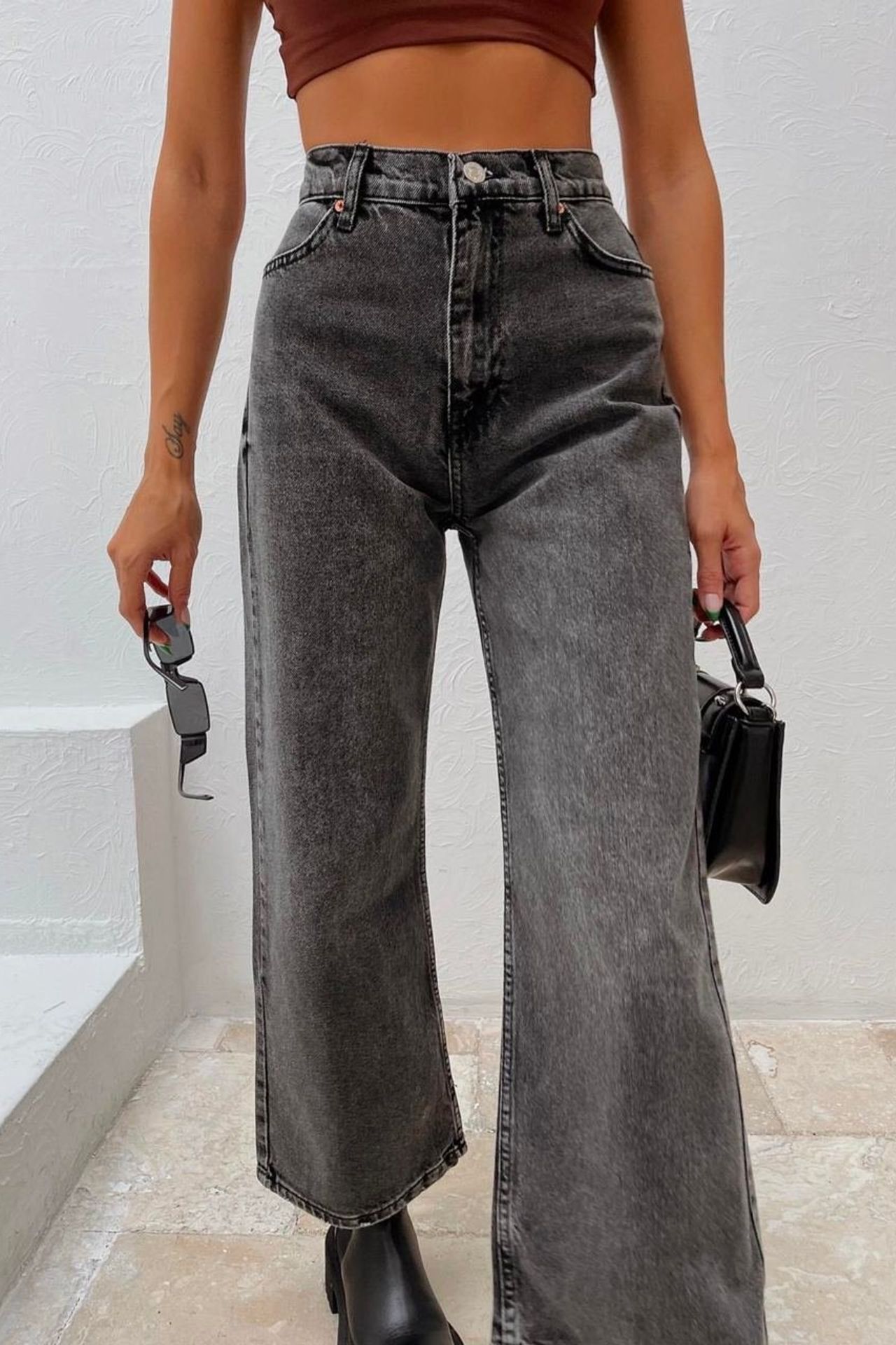 High Waist Cropped Jeans