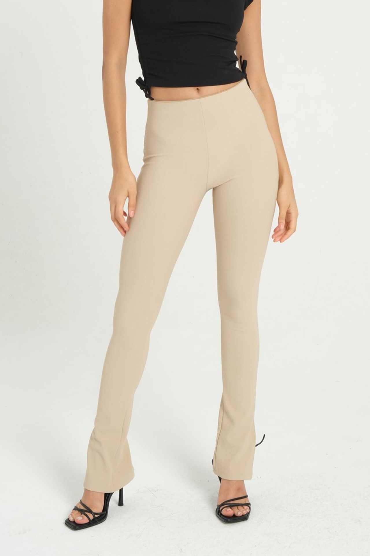 High Waist Slit Flare Leggings