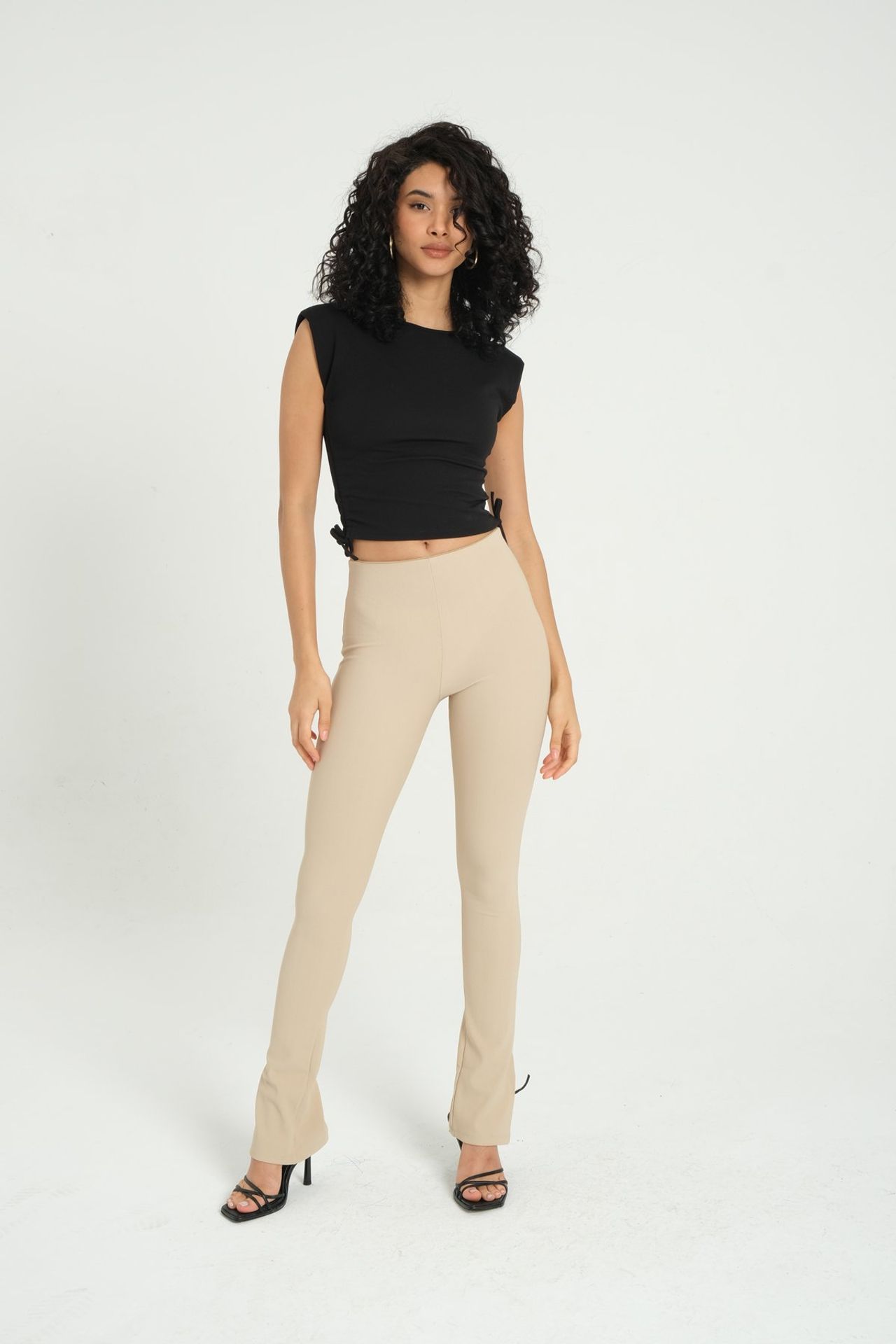 High Waist Slit Flare Leggings