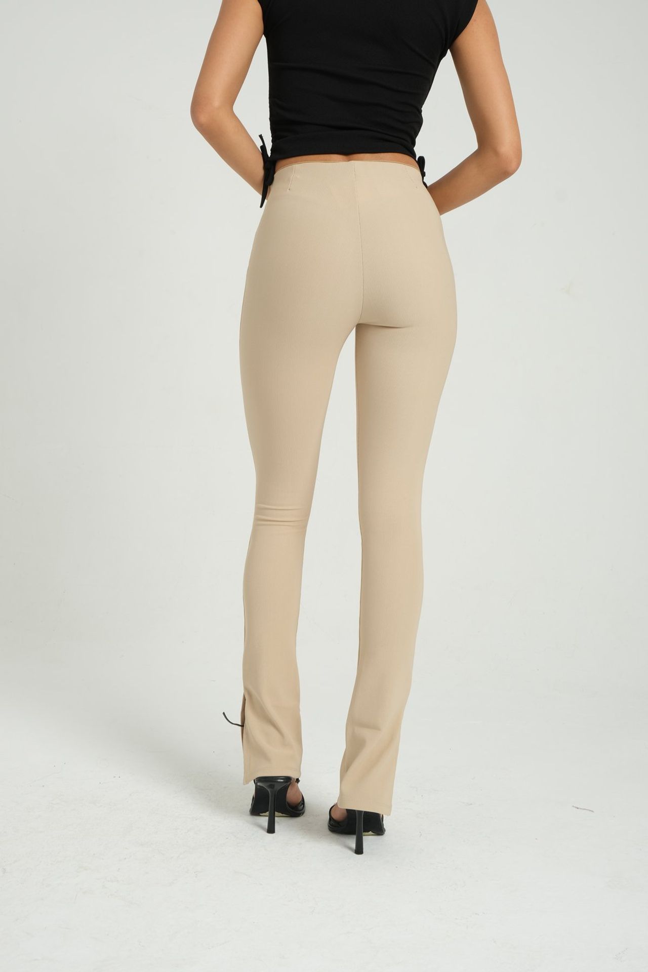 High Waist Slit Flare Leggings