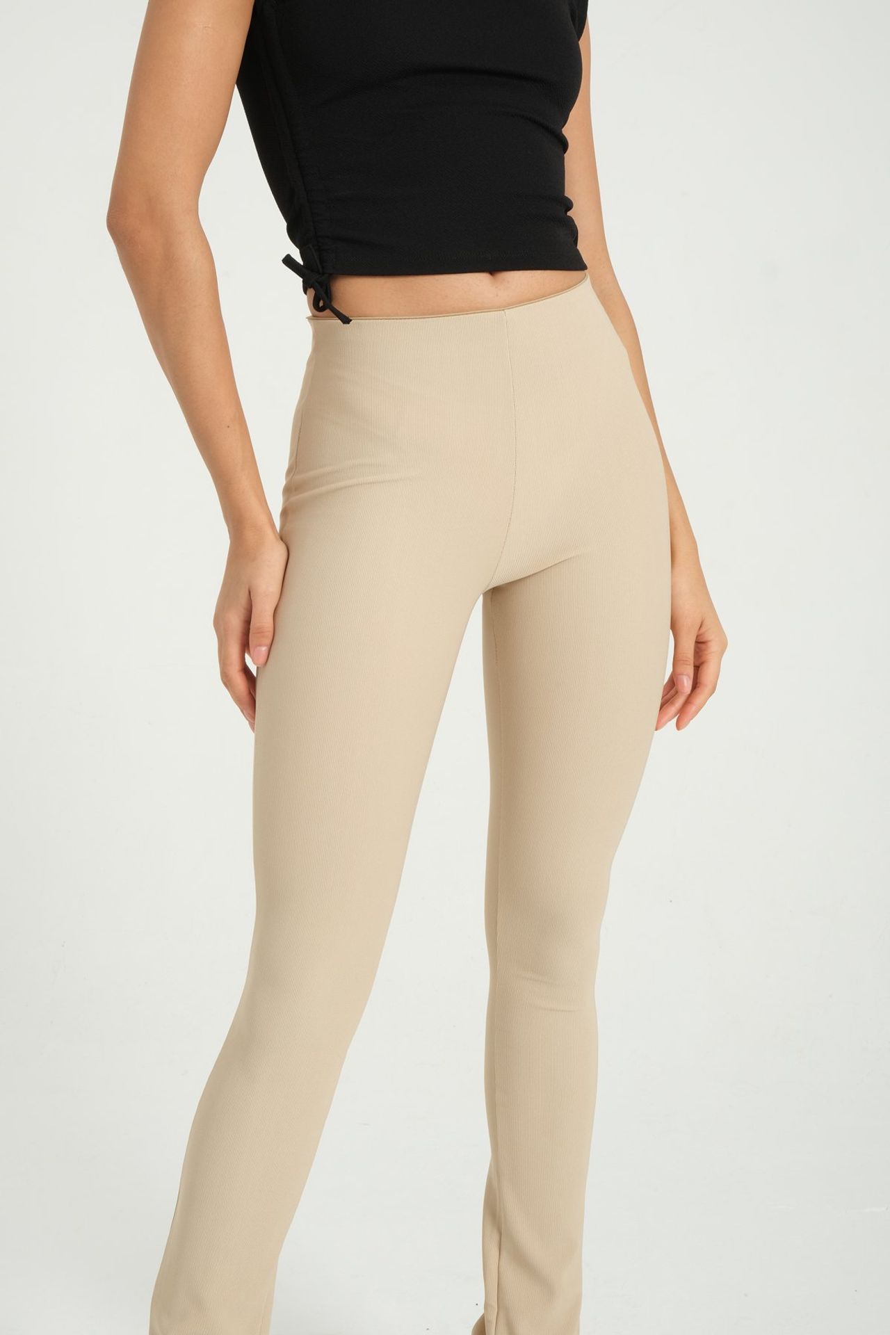 High Waist Slit Flare Leggings