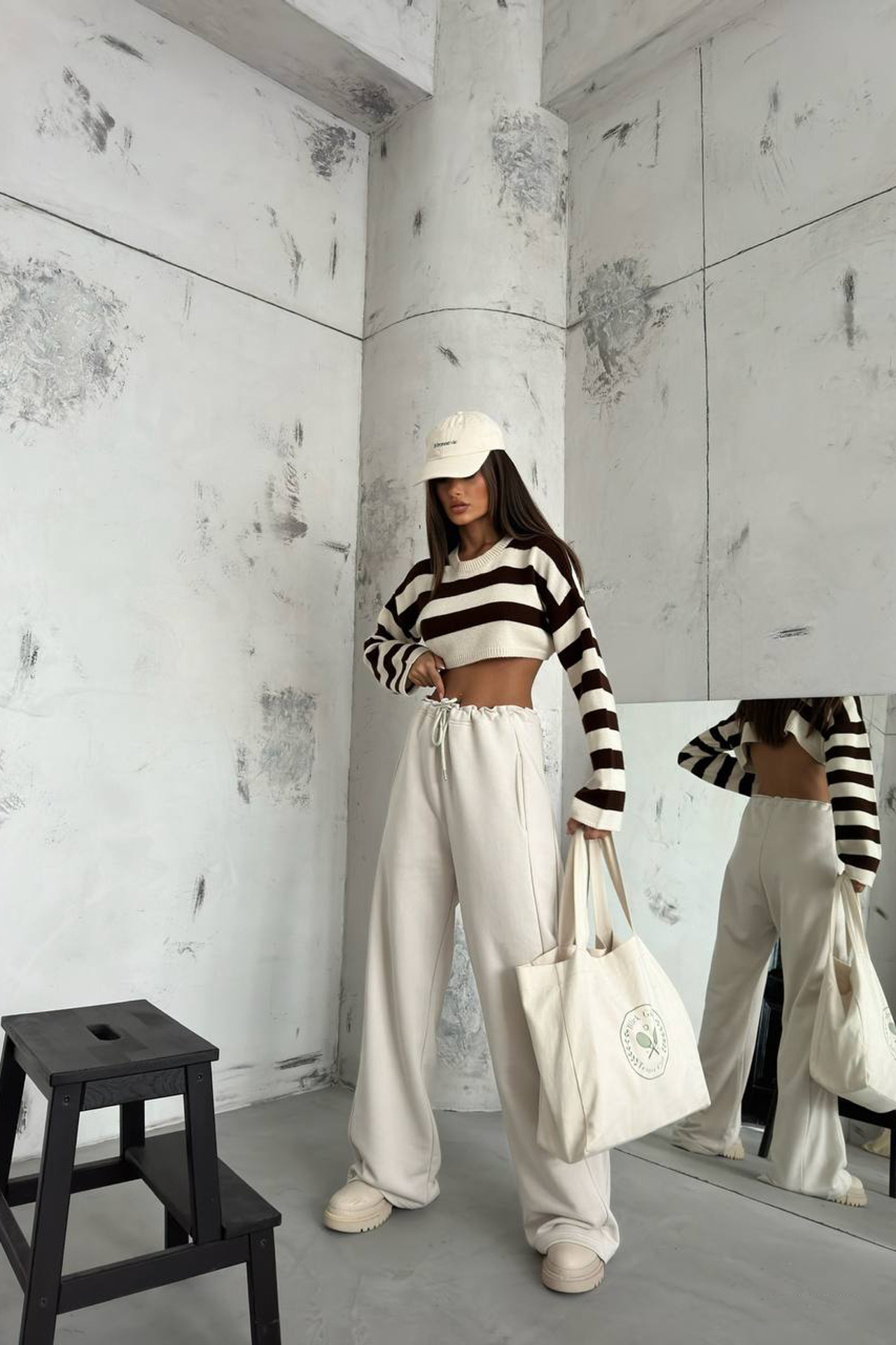 High Waist Drawstring Sweatpant Trousers