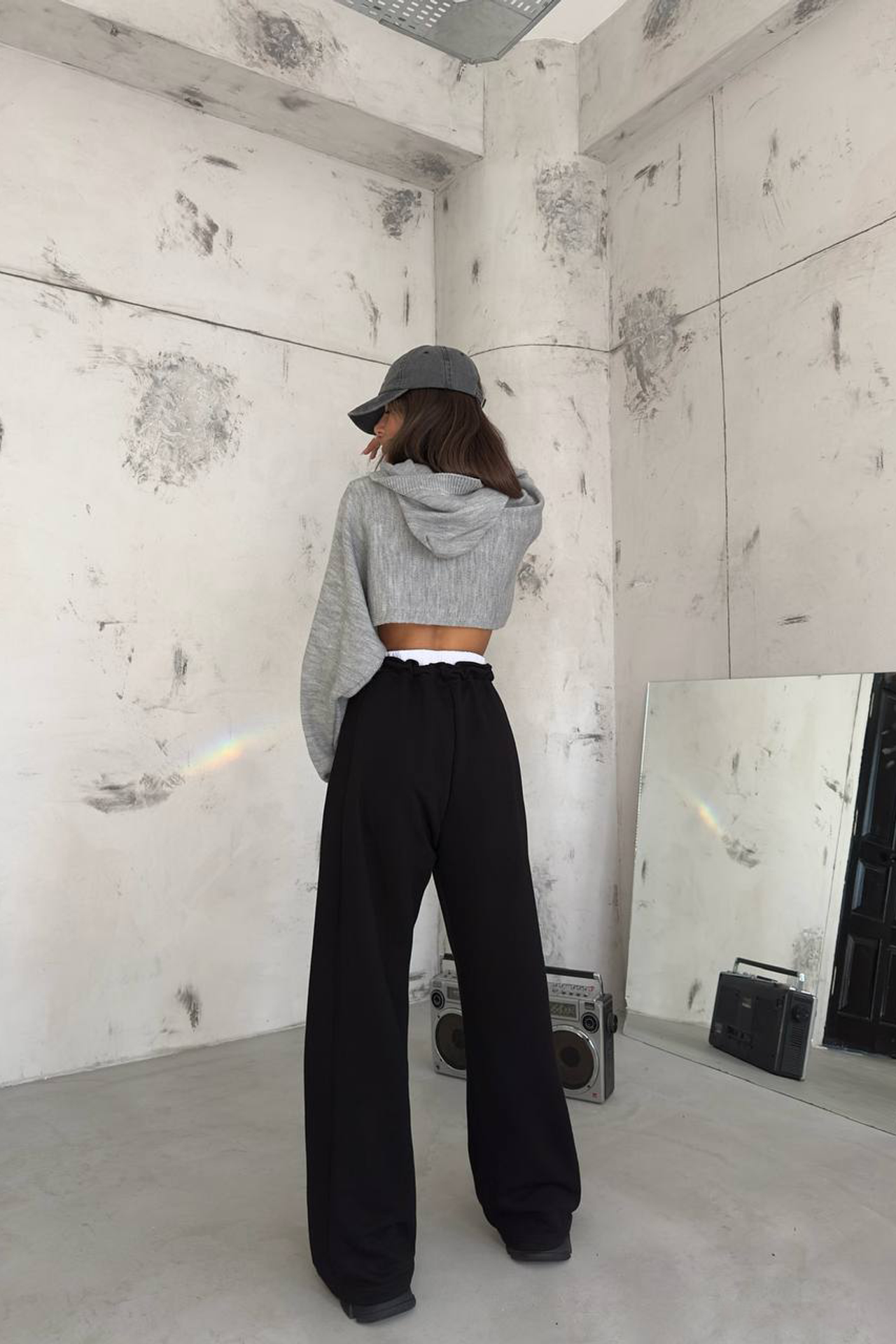 High Waist Drawstring Sweatpant Trousers