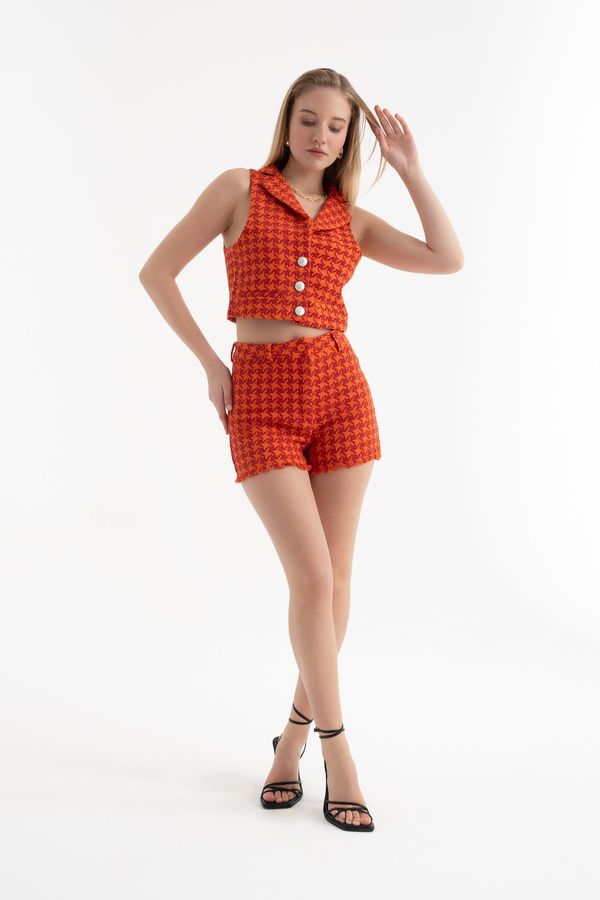 Tweed High Waist Shorts 4