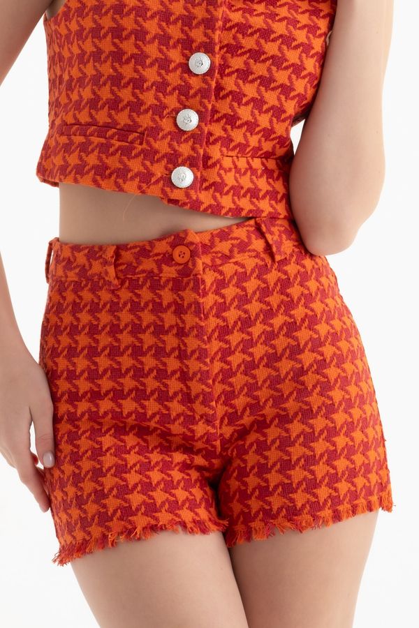Tweed High Waist Shorts 5