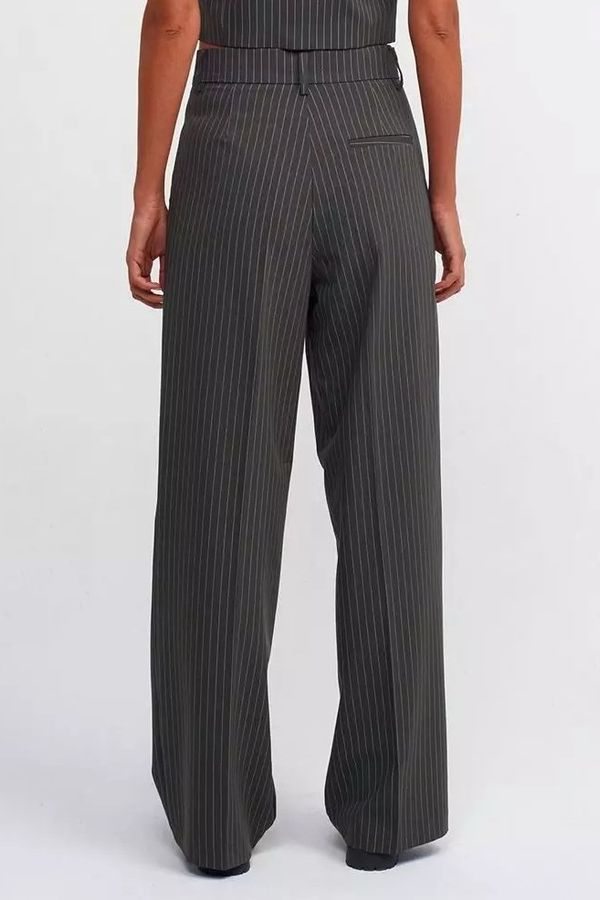 Striped High Waist Pleated Wide Leg Trousers 2