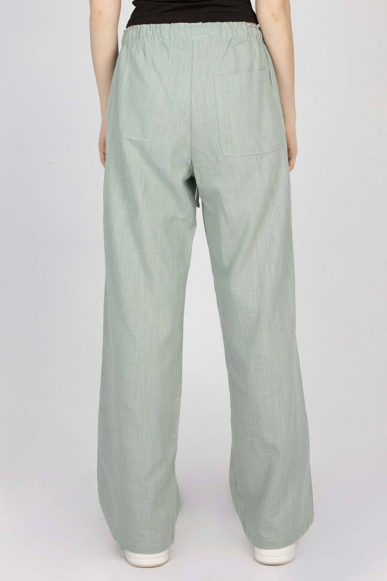 Linen Low Rise Drawstring Trousers