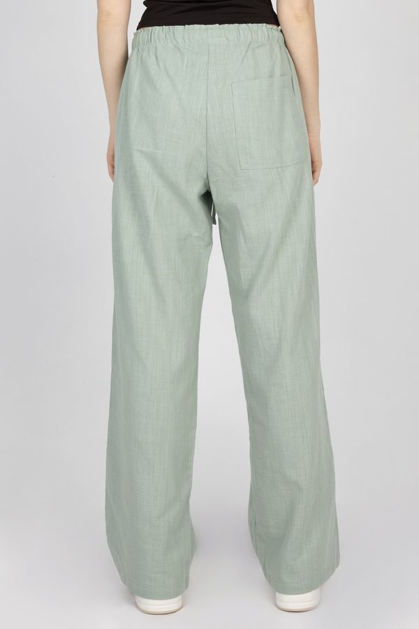 Linen Low Rise Drawstring Trousers 2