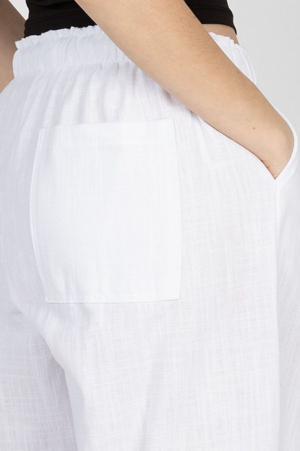 Linen Low Rise Drawstring Trousers 5