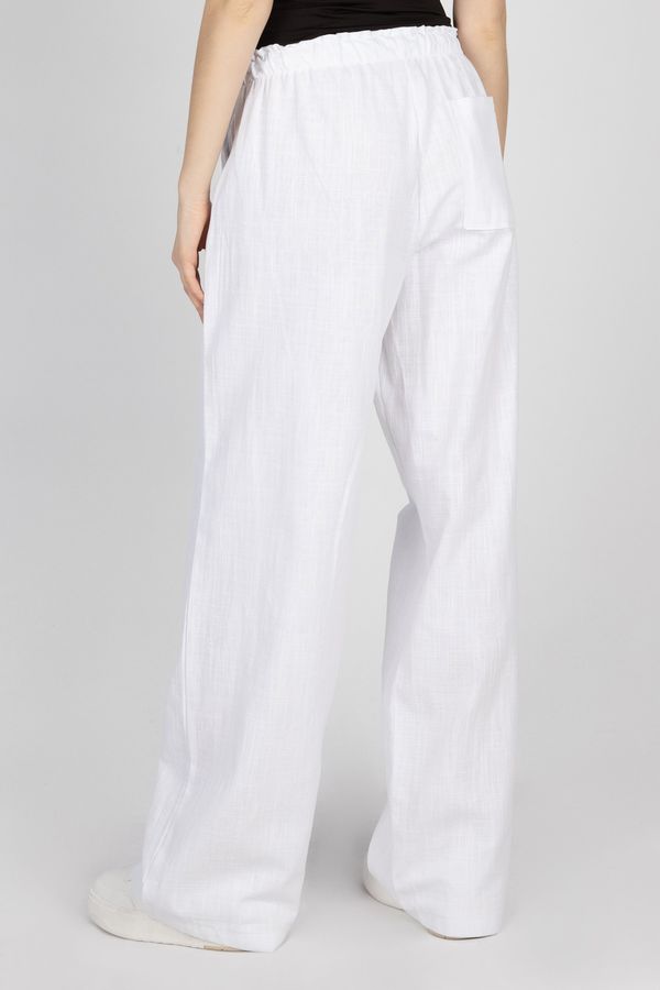 Linen Low Rise Drawstring Trousers 2