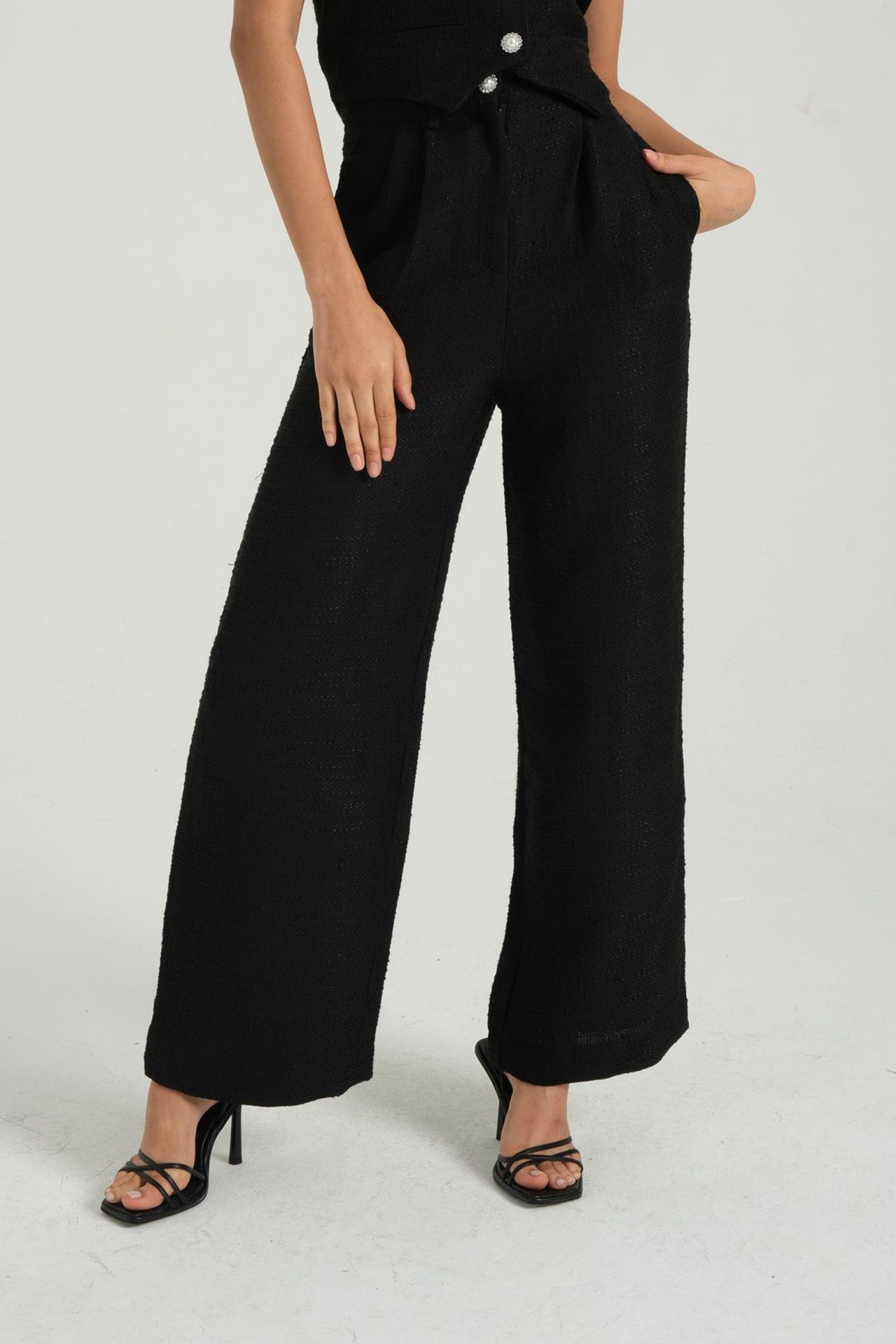High Waist Wide Leg Trousers