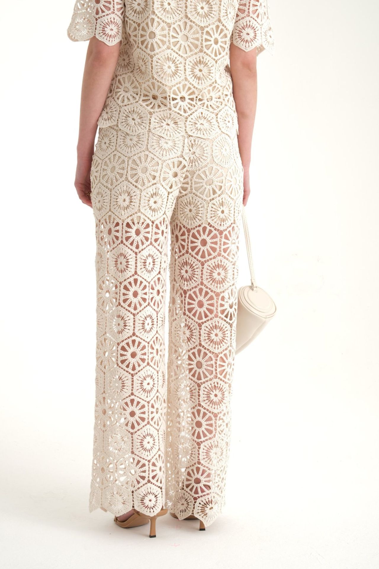 Lace Crochet High Waist Trousers