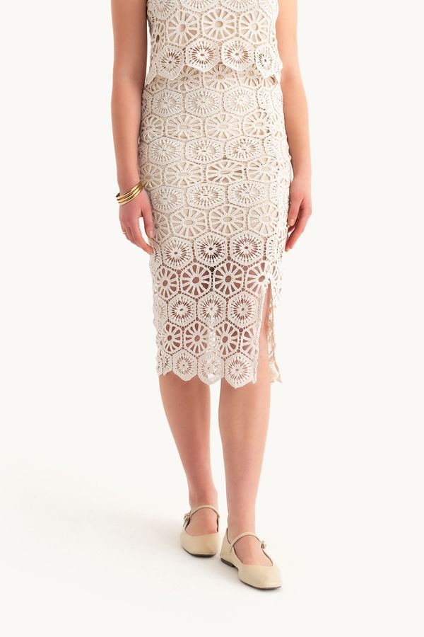 Lace Crochet Mid Rise Skirt 1