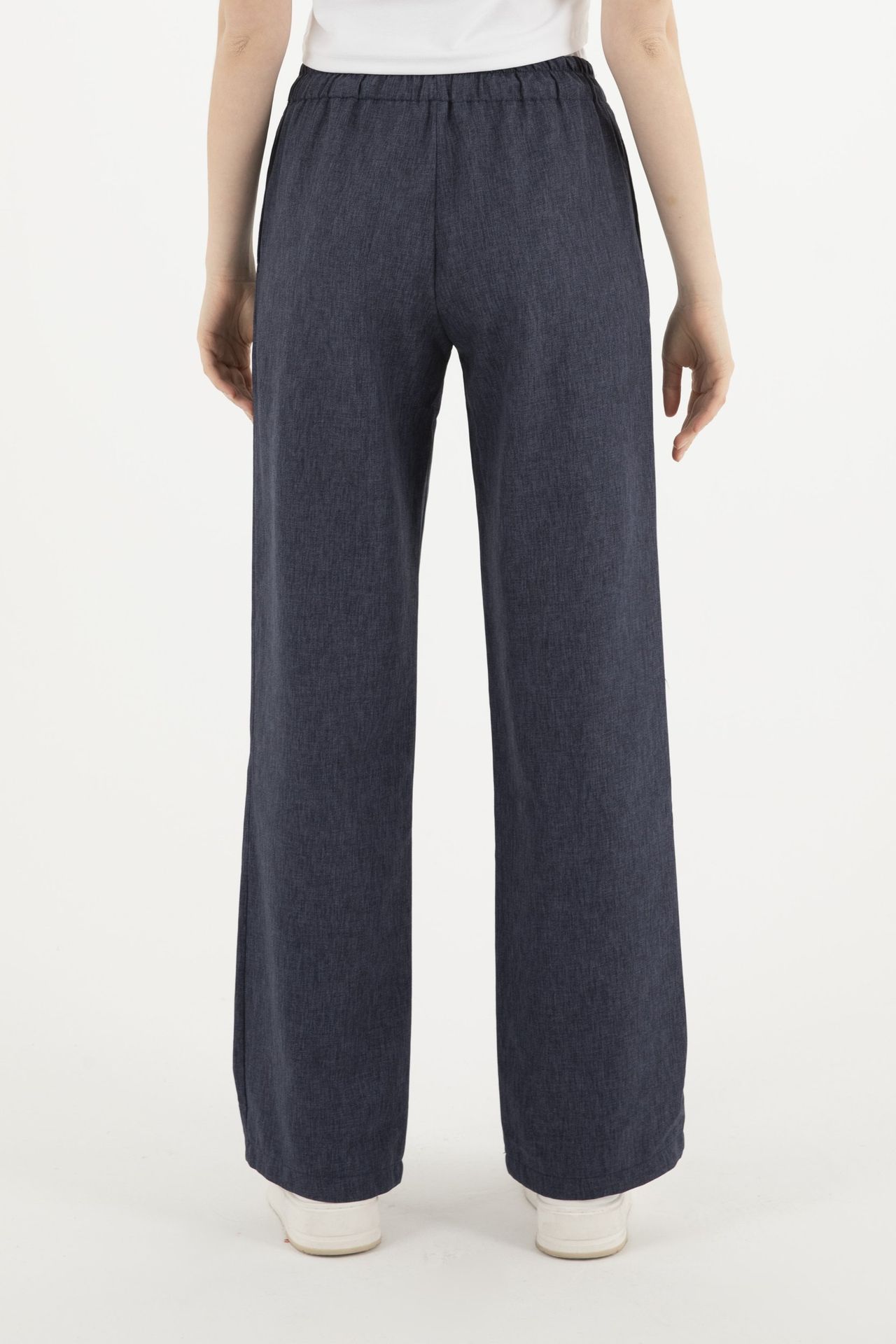 Mid Rise Double Waistband Drawstring Trousers