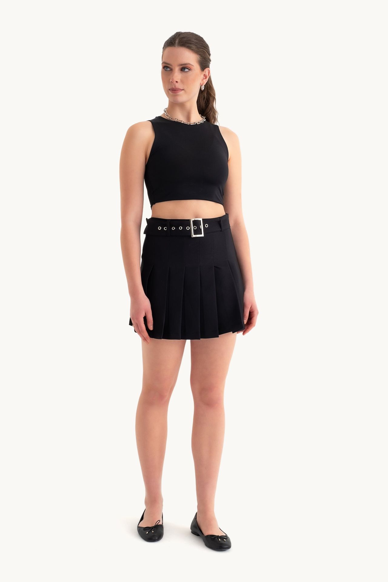 High Waist Skirt with a Belt