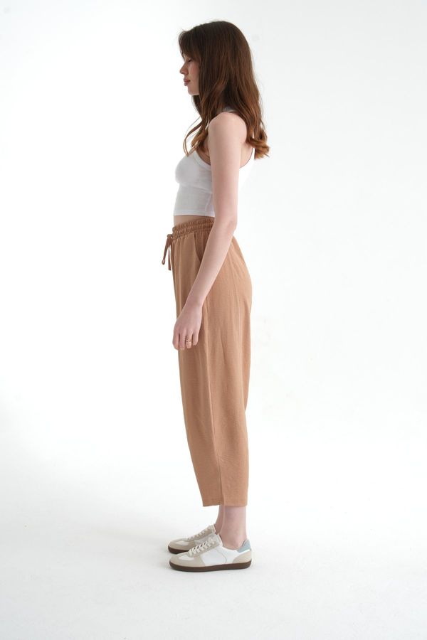 High Waist Drawstring Baggy Trousers 2