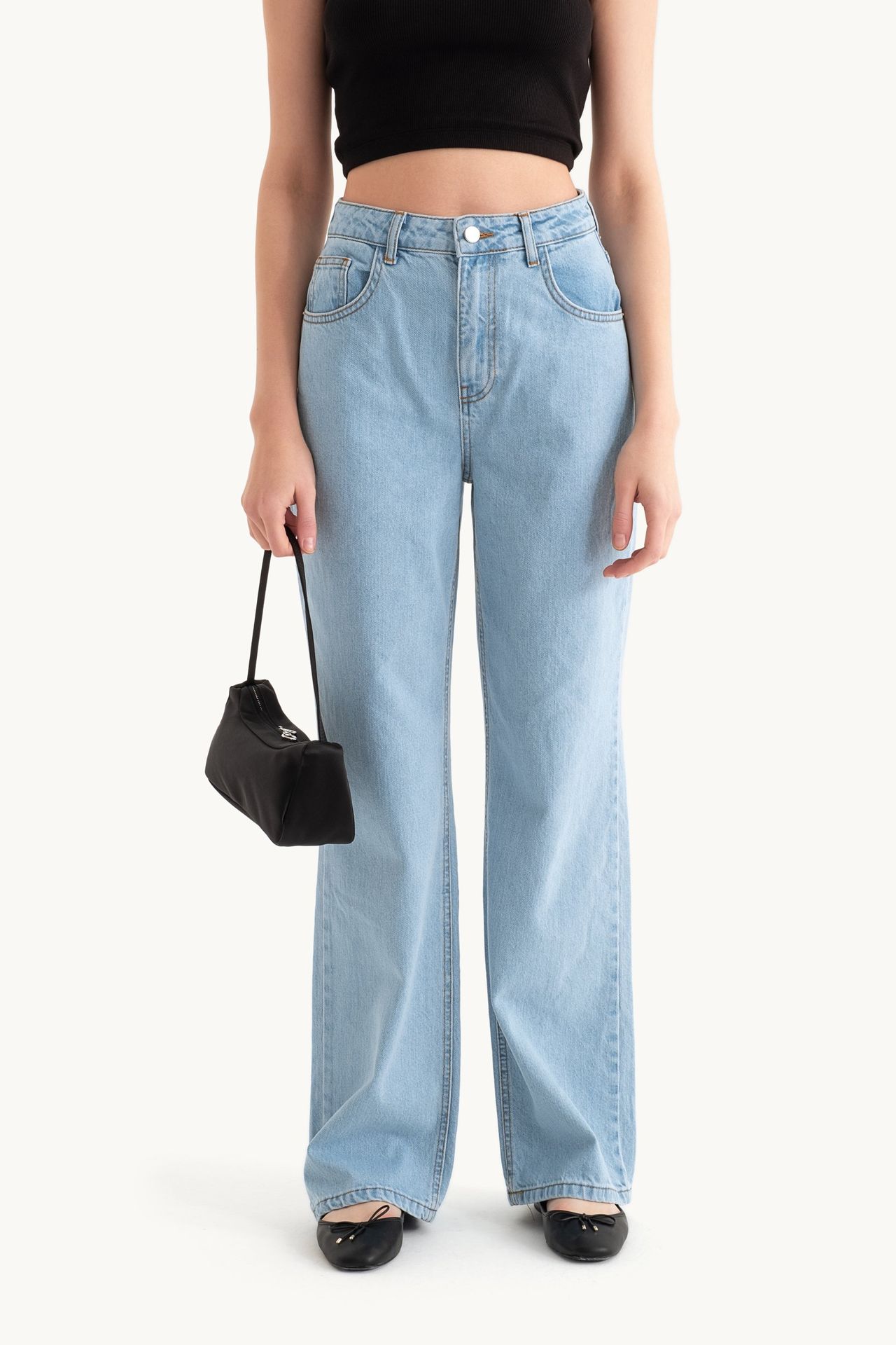 High Waist Straight Leg Jeans