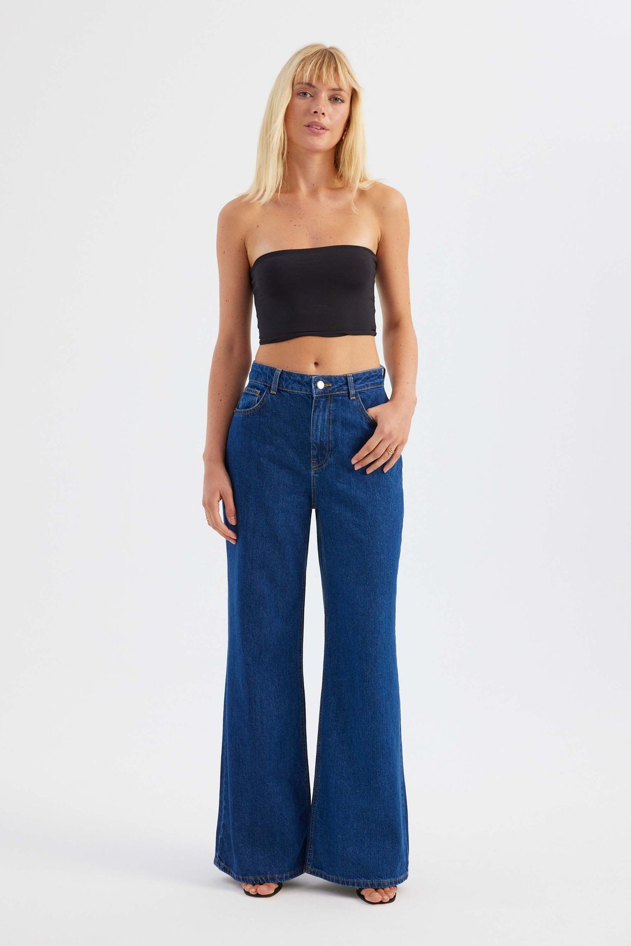 High Waist Straight Leg Jeans