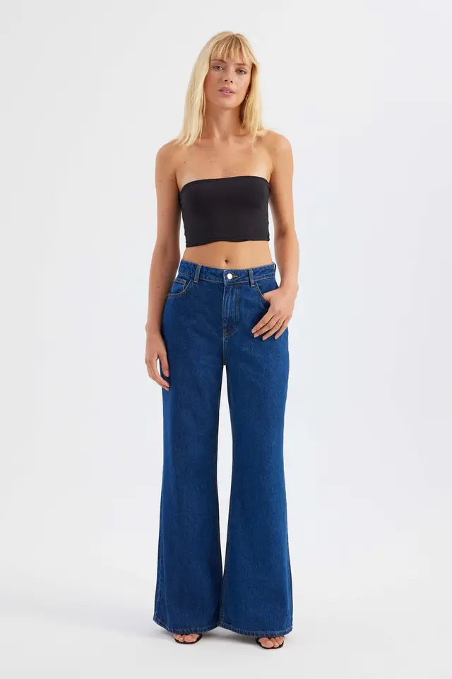 High-Waist Straight-Leg Jeans