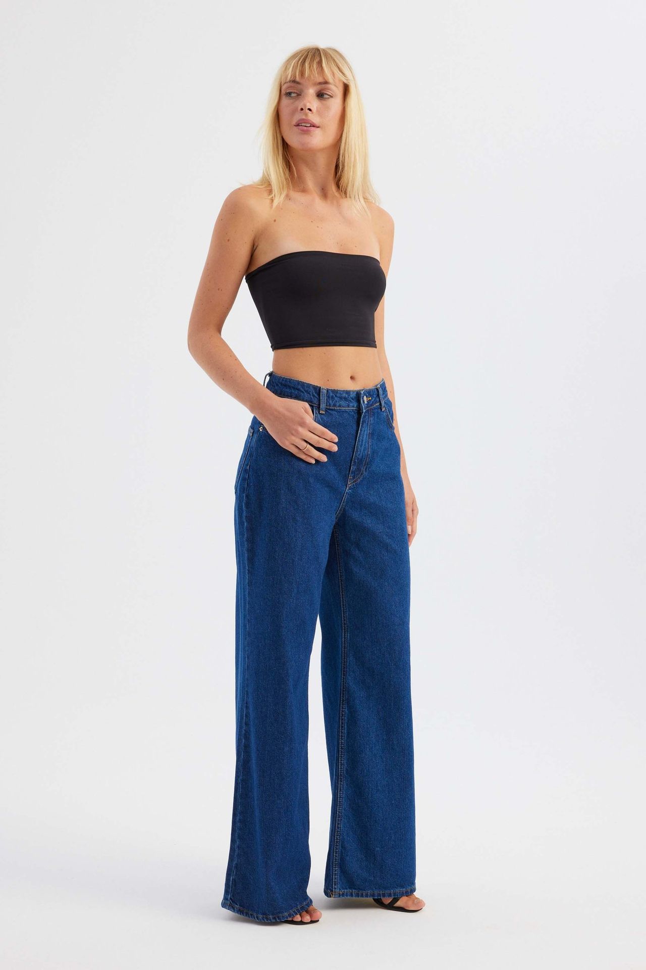 High Waist Straight Leg Jeans