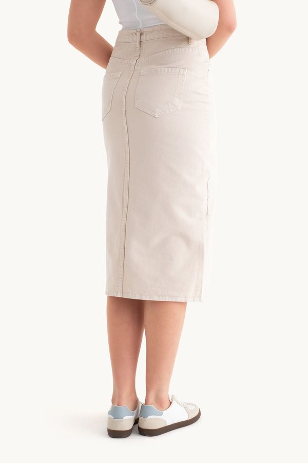 High Waist Front Slit Midi Skirt 4
