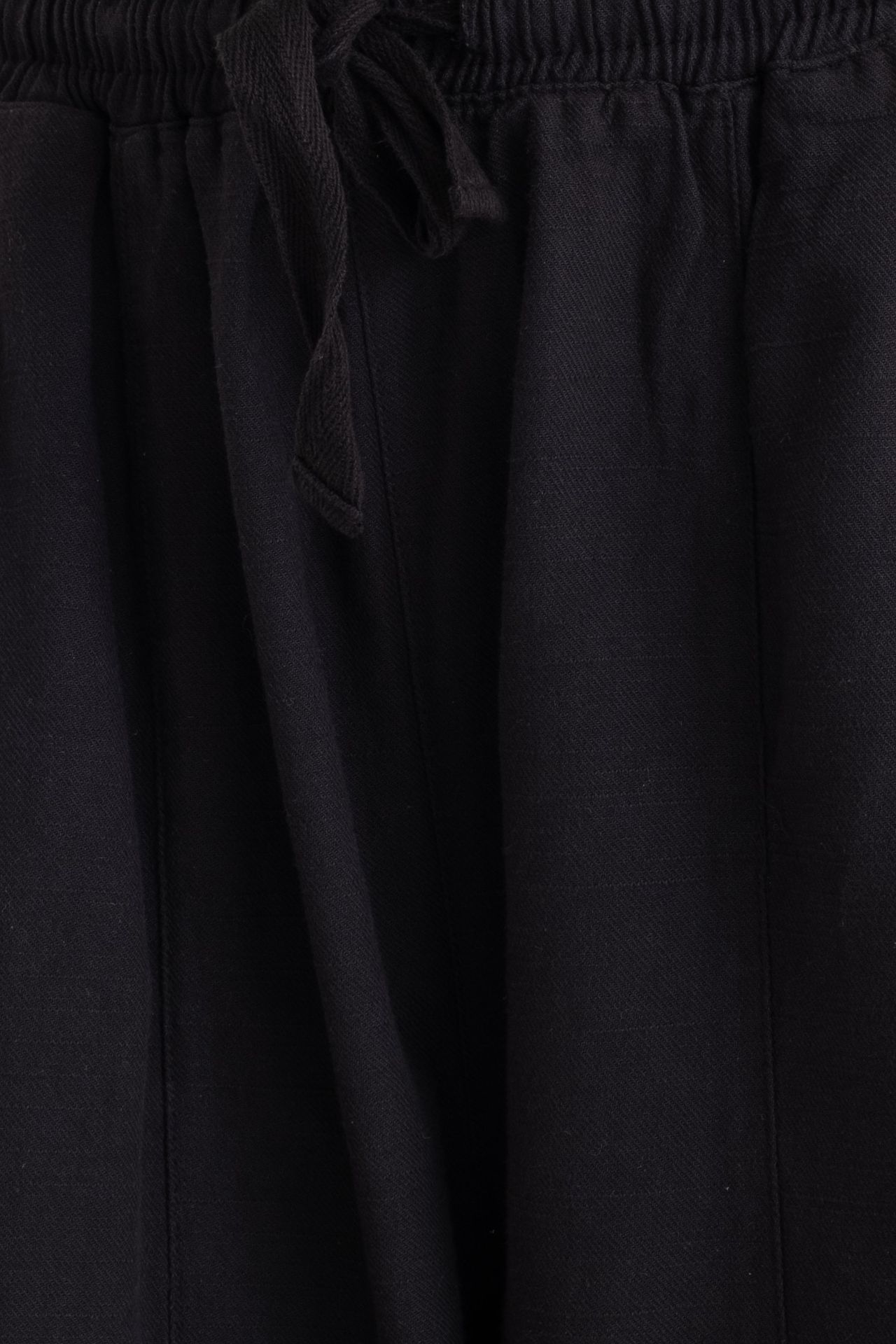 Mid Rise Drawstring Baggy Trousers