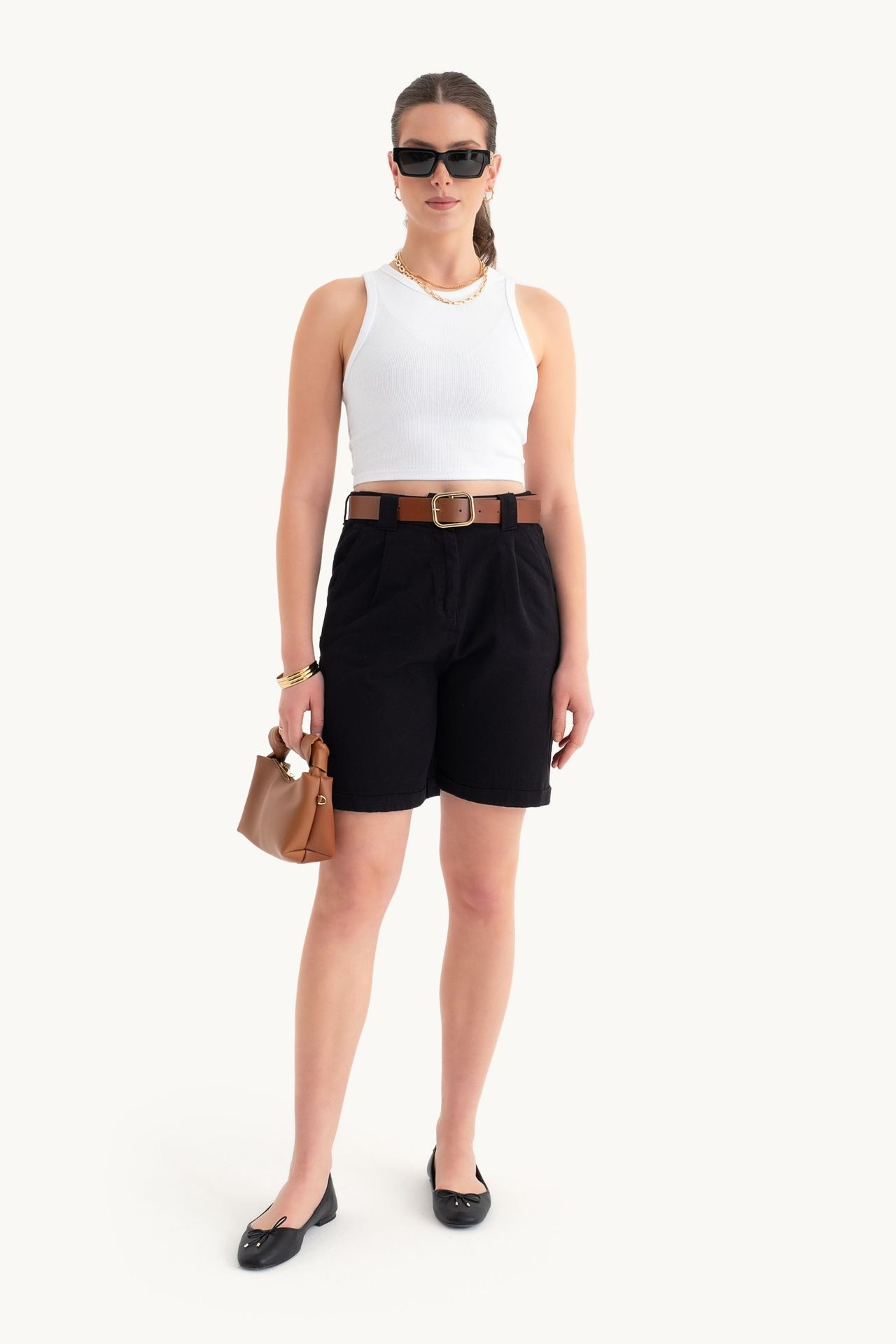 Paperbag Shorts with a Belt