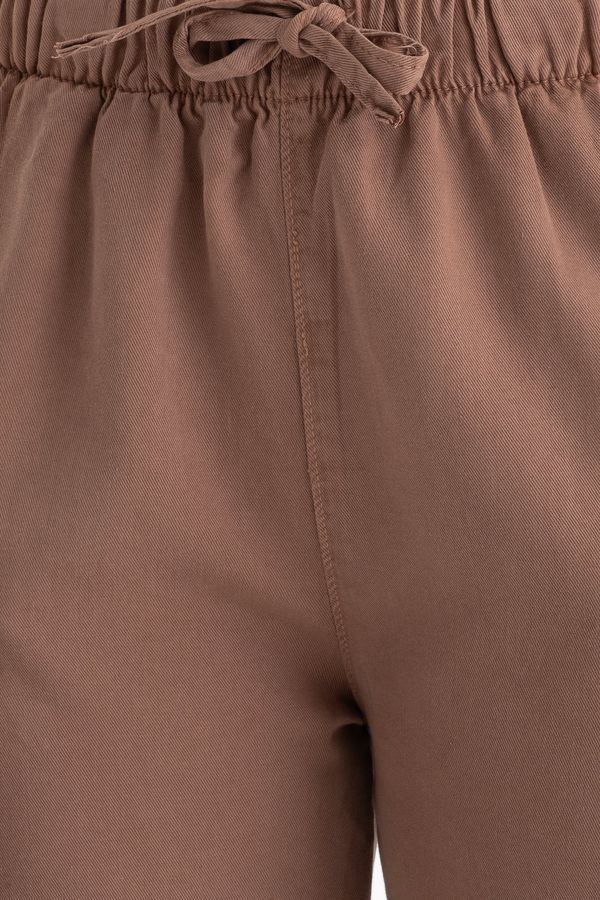 High Waist Drawstring Straight Leg Trousers 5