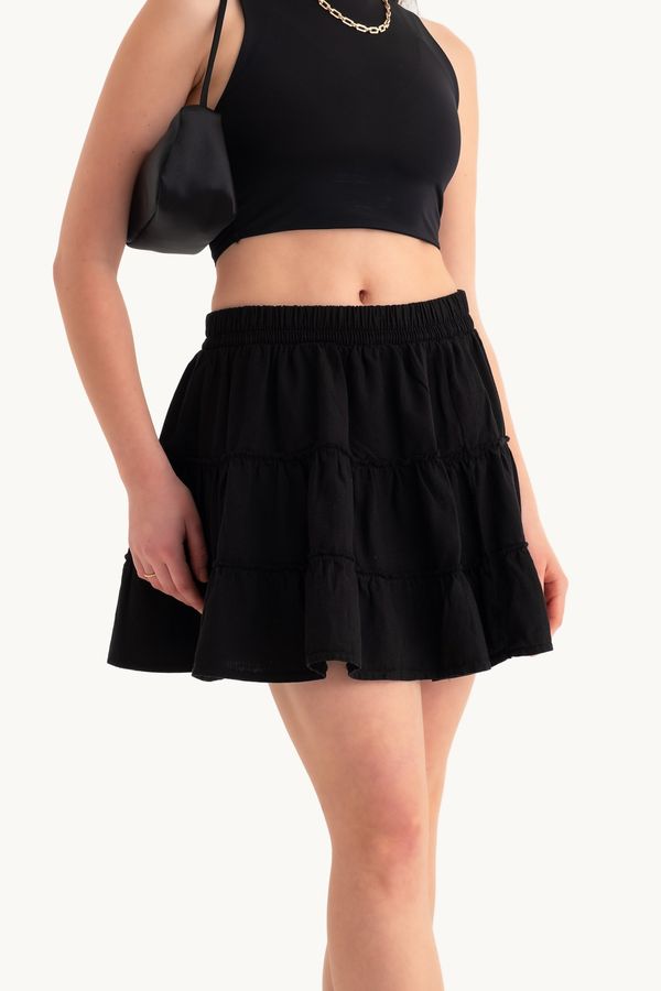High Waist Tiered Mini Skirt 3