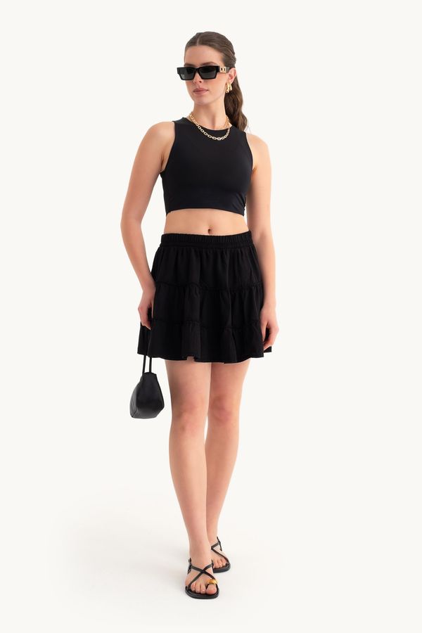 High Waist Tiered Mini Skirt 2