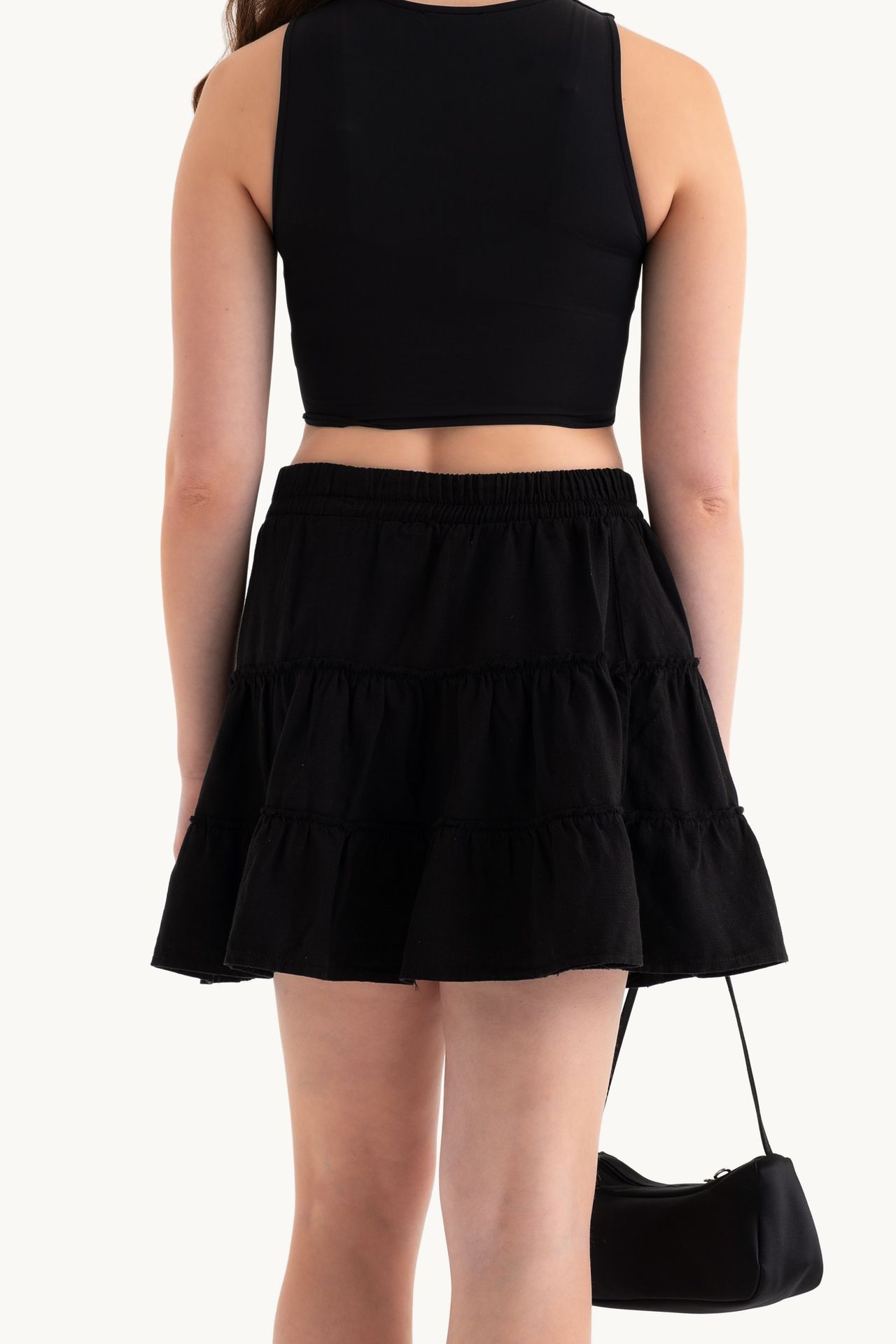 High Waist Tiered Mini Skirt