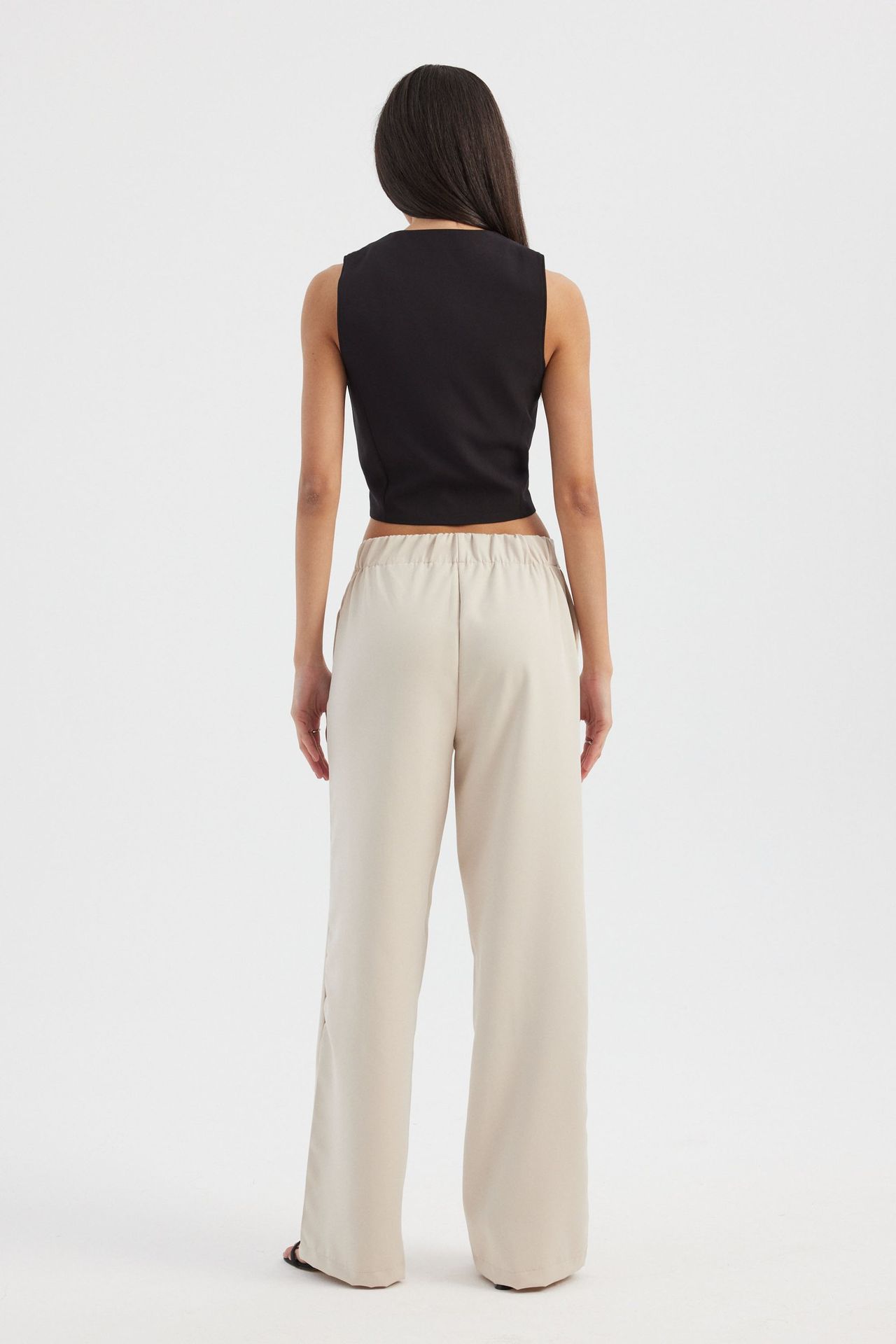 High Waist Pleated Wide Leg Trousers