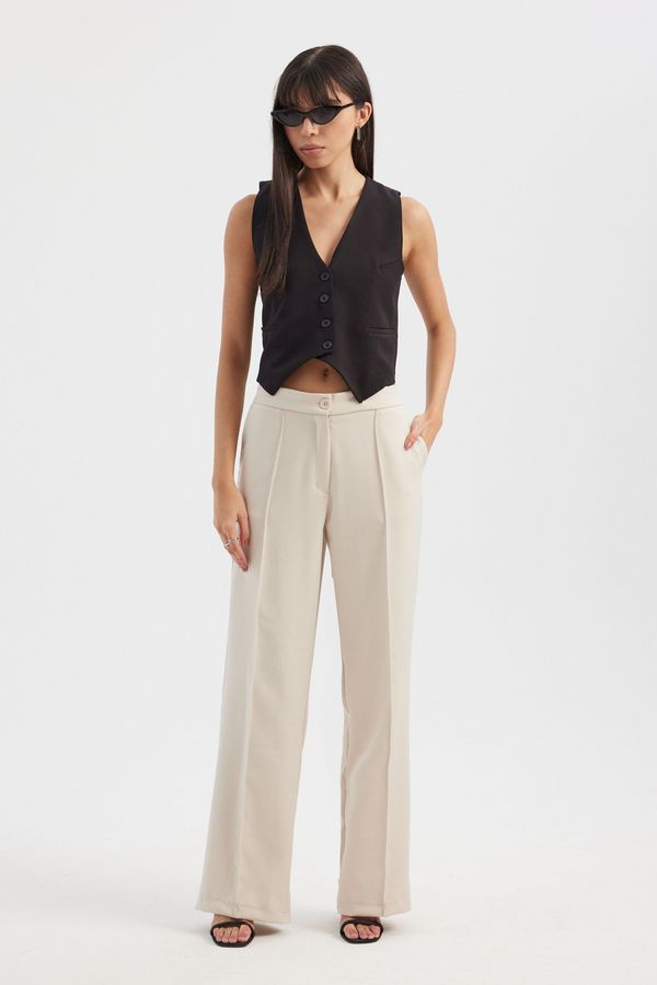 High Waist Pleated Wide Leg Trousers 1