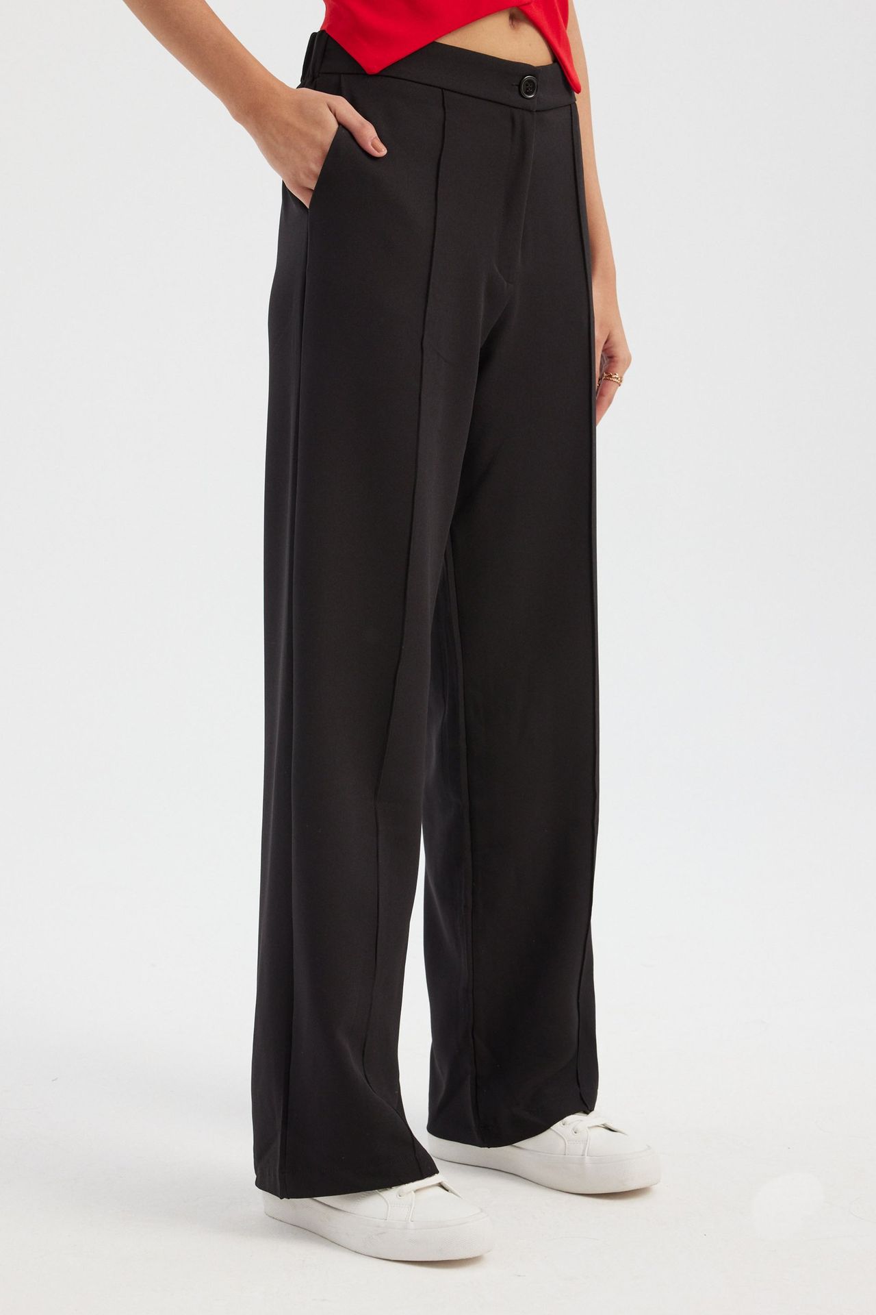 High Waist Wide Leg Trousers