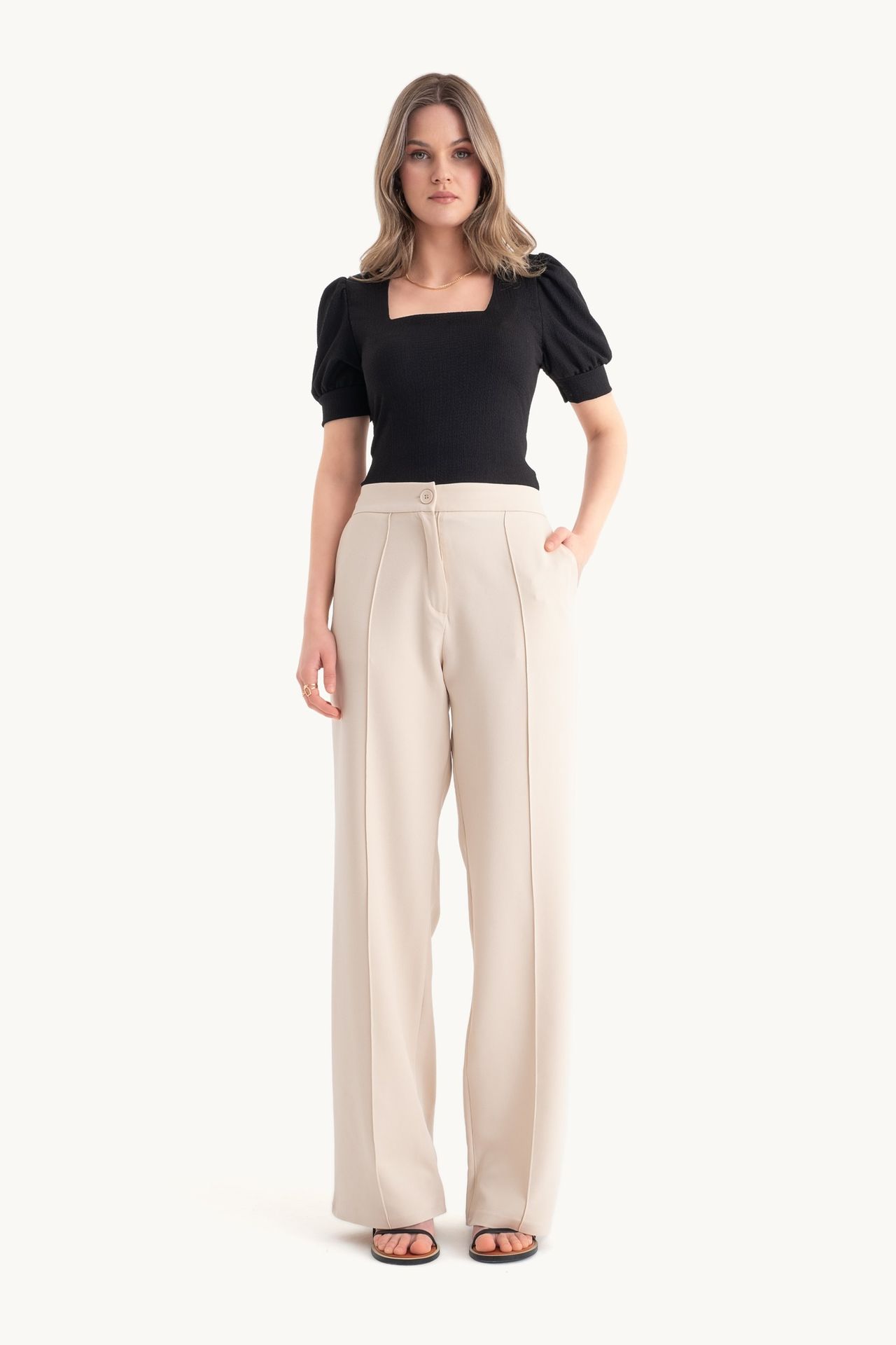 High Waist Wide Leg Trousers