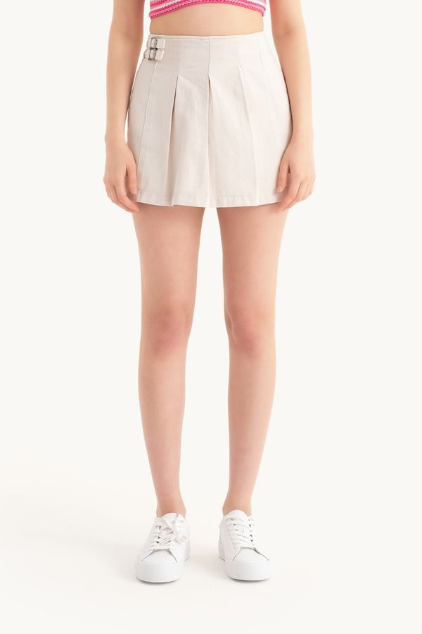 High Waist Double Belt Mini Skort 2