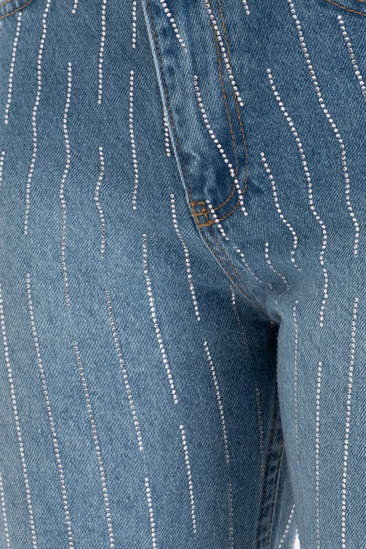 Striped Mid Rise Regular Fit Jeans