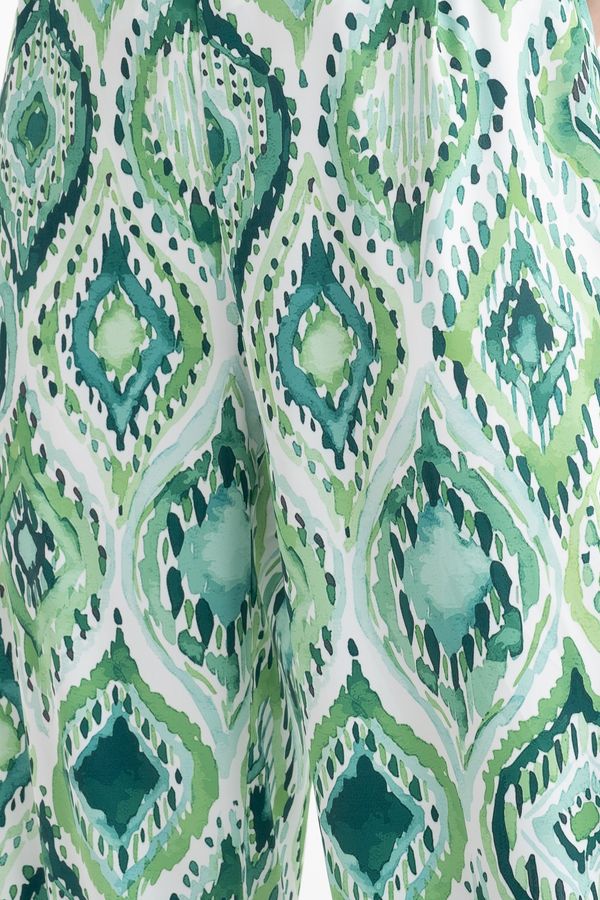 Saten Geometrik Yüksek Bel Boho Pantolon 5