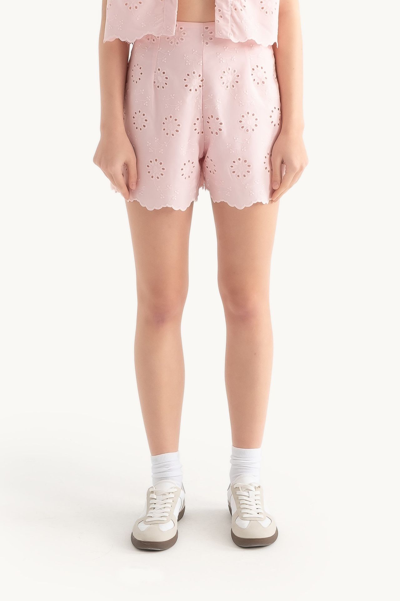 Embroidered High Waist Shorts