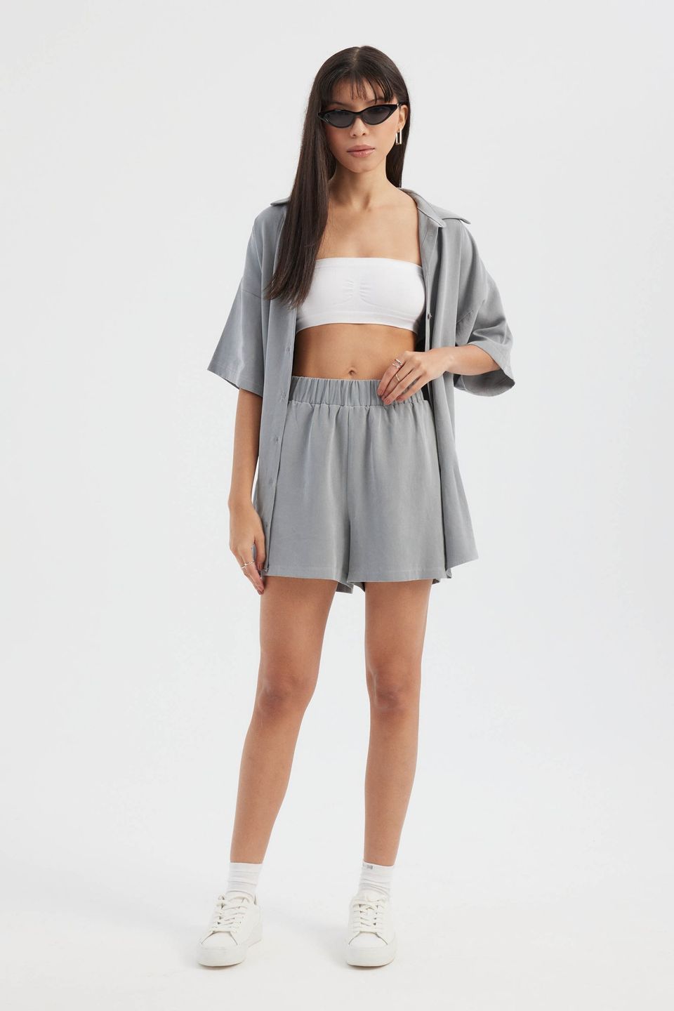 Elastic Waist Casual Shorts