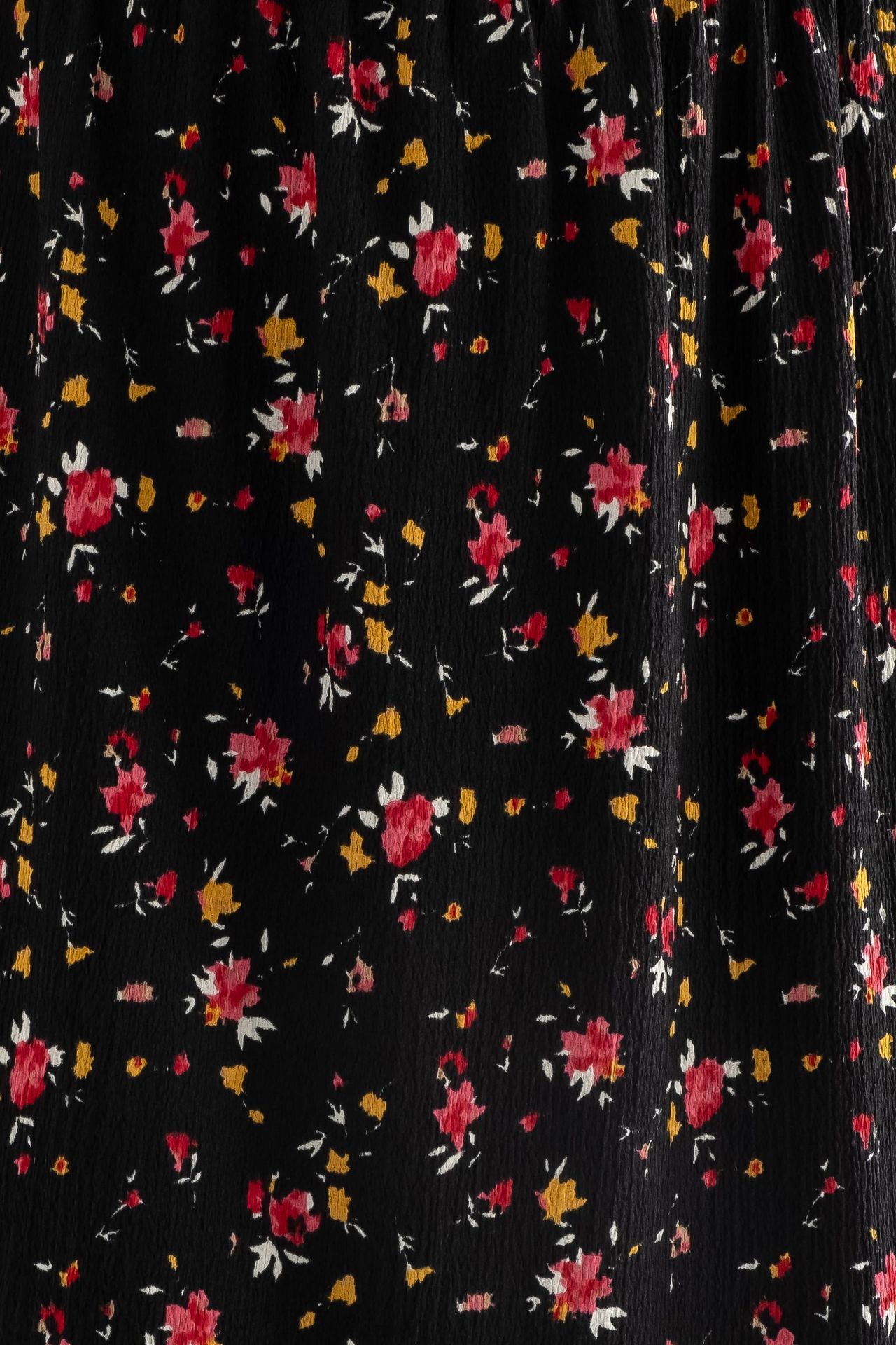 Floral Mid Rise Elastic Waist Maxi Skirt