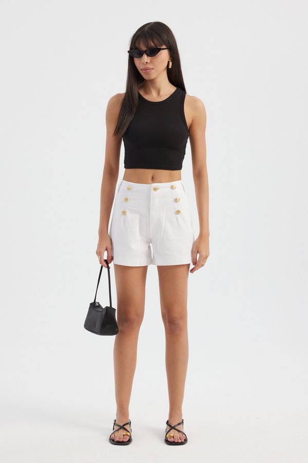 Denim High Waist Shorts 2