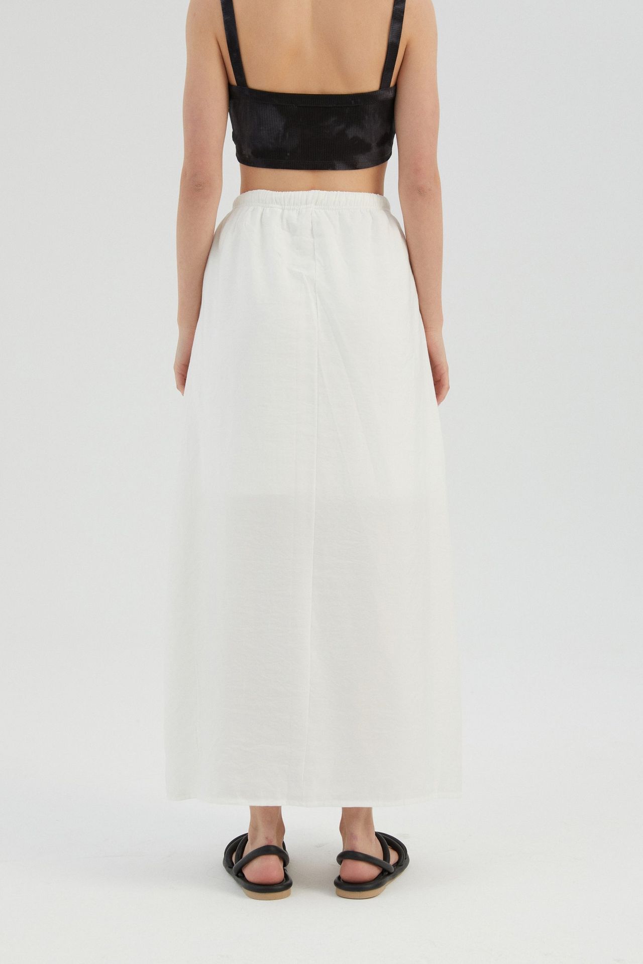 High Waist Drawstring Maxi Skirt