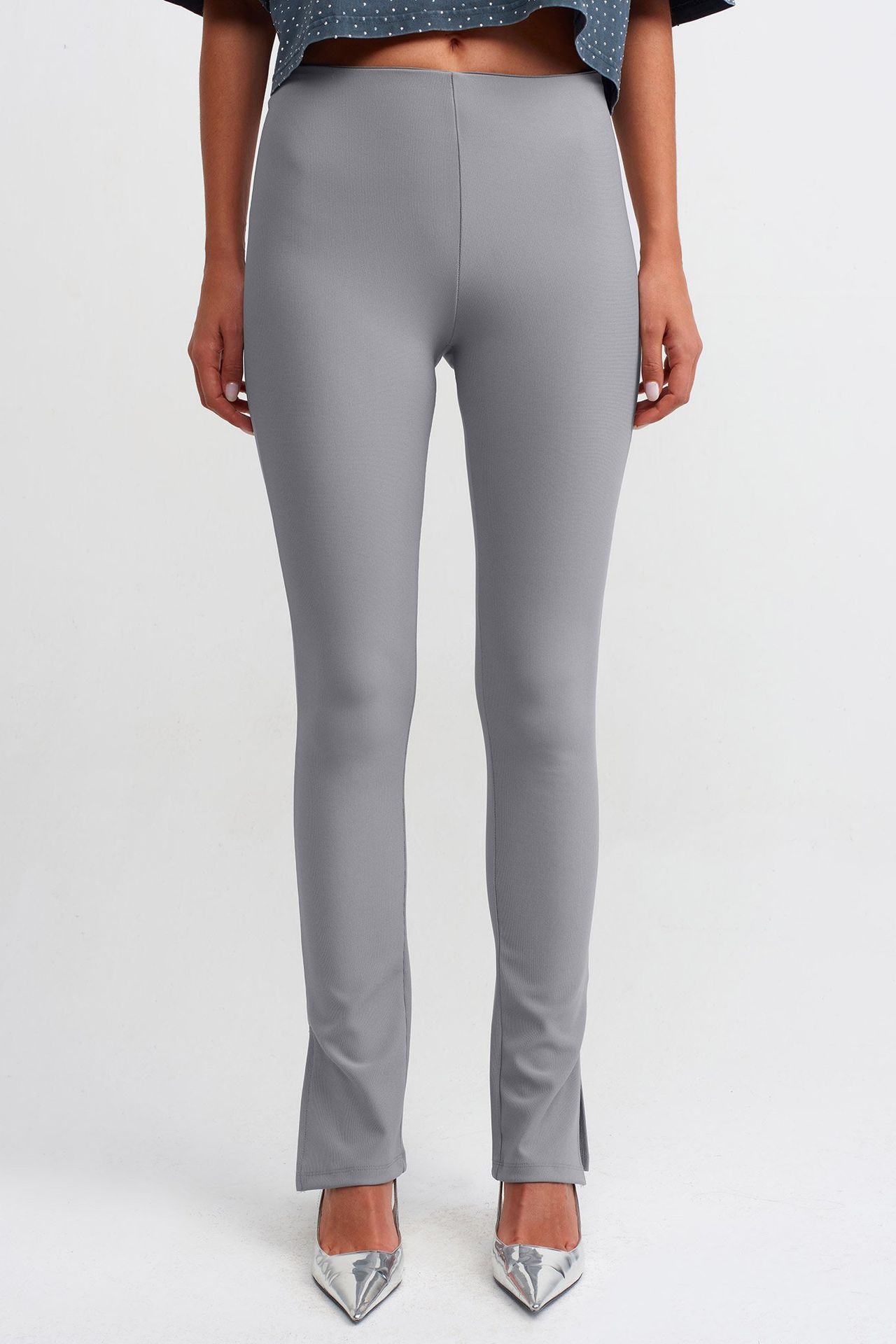 High Waist Flare Leggings with a Side slits