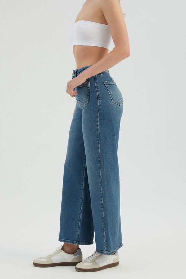 Yüksek Bel Anne Kesimi Jean 4