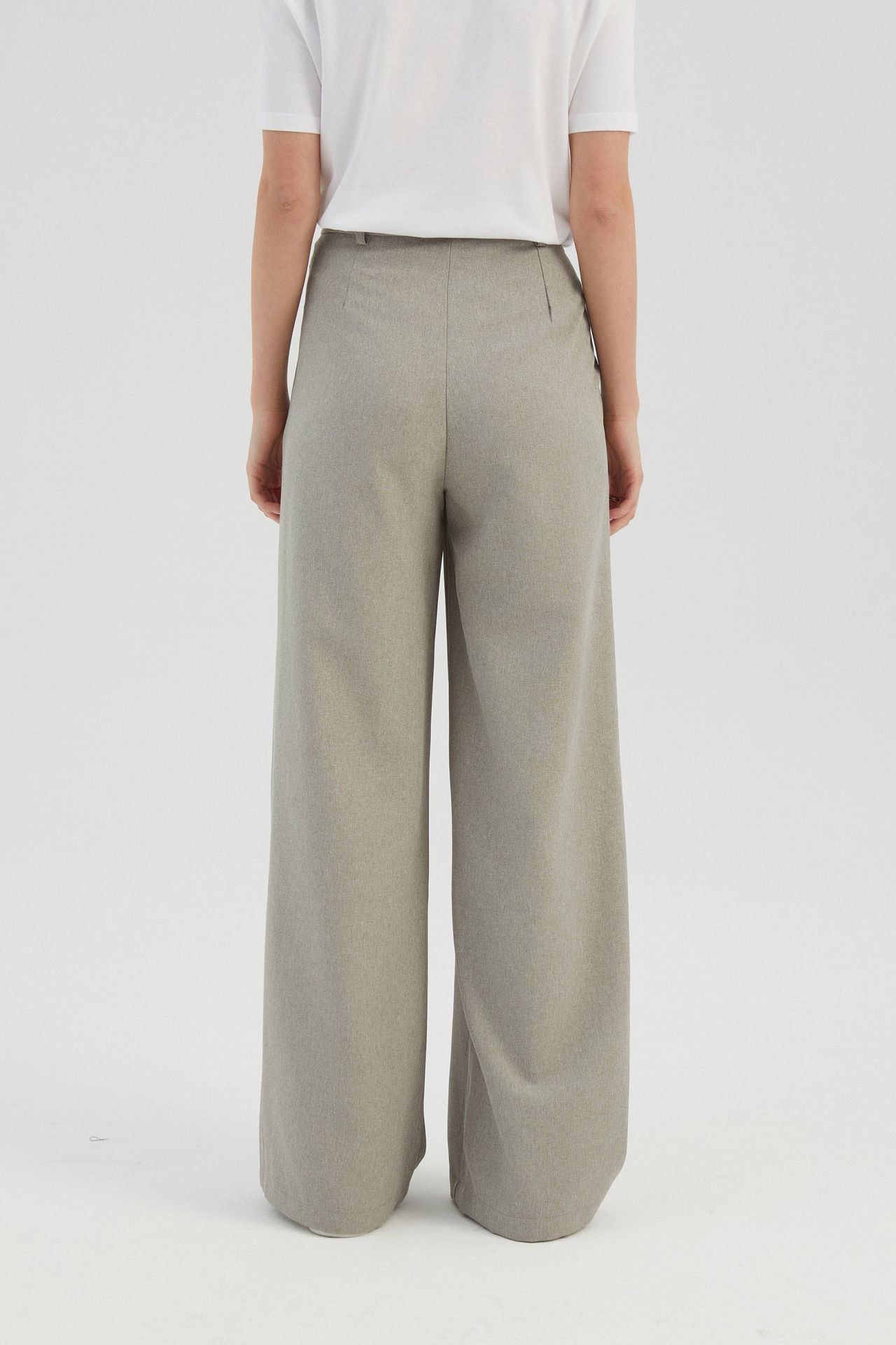 High Waist Pleated Wide Leg Trousers